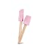 Ciroa Miniamo Pastels Pink Silicone Spoon & Spatula Set with Wooden Handles & Ring