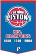 Detroit Pistons 24"x36" Wool Dynasty Banner - Basketball Sports Merchandise