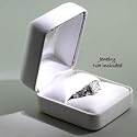 Elegant White Faux Leather Jewelry Ring Gift Box
