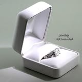 Elegant White Faux Leather Jewelry Ring Gift Box