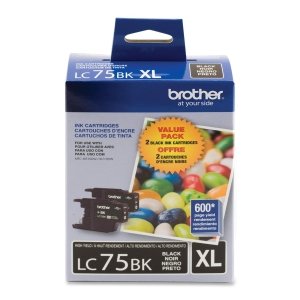 Brother LC75BK Ink Cartridge - Black. 2PK LC752PKS BLACK INK CART FOR MFC-J6510DW/ MFC-J6710DW HIGH YIELD M-SUPL. Inkjet - 2 Pack