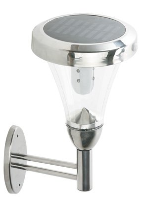 Solar Wandleuchte aus Edelstahl mit Bewegungsmelder