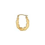 10k Gold Fancy Hoop Earrings - JewelryWeb