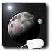 Perkins Designs Science Fiction - Moon Dance solar system scene of planet Earth and moon dancing in space orbit - Mouse Pads
