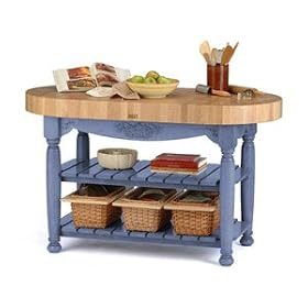 John Boos and Co. American Heritage Collection Sporty Blue Harvest Table 60x30x4-in. by John Boos