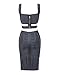 Whoinshop Women's Rayon Bodycon Top Skirt Set 2 Pieces Party Bandage Midi Dress