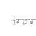 Sterling Silver Moon Ring Heart Key Star Charm Bracelet image 4