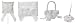 Wilton Wedding Day Ensemble 4pc Set; Basket, Pillow, Guest Book, Guest Pen & Holder