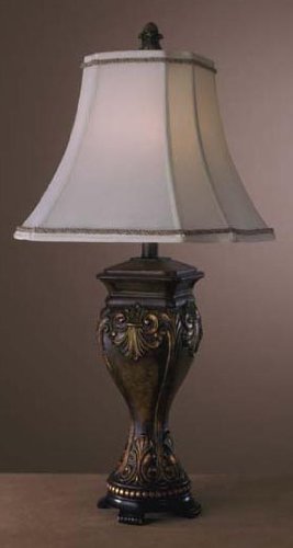Minka Ambience Lighting Table Lamp 10822-0, Rustic Walnut w/Bronze