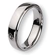 Ridged Edge Polished Titanium Ring (6.0 mm) - Sizes 6-13