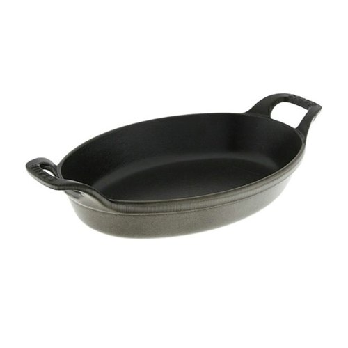 Staub 9.5 Inch Oval Roasting Dish, Graphite Grey