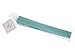 Quasimoon PaperLanternStore.com 8 Inch Water Blue Folding Wood Panel Hand Fan with White Organza Bag for Weddings