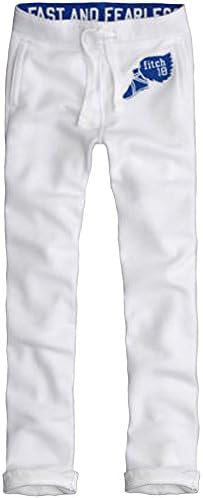 Abercrombie & Fitch Boy's Classic Fit Sweatpants Medium White