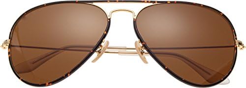 Wsunglass W925FULL Iridium Aviator Sunglasses RB3025jm 164 32 style (Tortoise Frame/Brown Lens, 58MM)