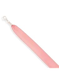 MMA Silver - 16 inch+ 2 inch Extension Pink Ribbon Necklace