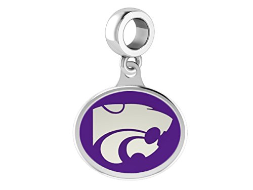 Kansas State University Wildcats Drop Charm Fits All European Style Beaded Charm Bracelets