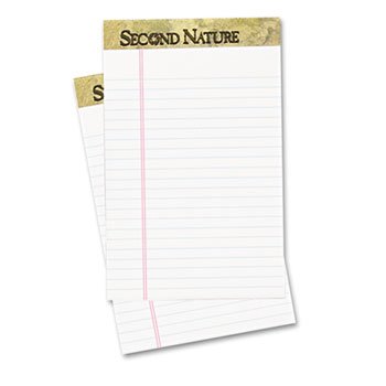 Second Nature Recycled Pads, Lgl Rule/Red Margin, 5 x 8, WE, 12 50-Sheet Pads by TOPS BUSINESS FORMS (Catalog Category: Paper, Envelopes & Mailers / Pads / Ruled)