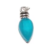 Silver Plated Translucent Bright Blue Resin Christmas Light Charm 19mm (1)
