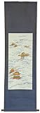 Classic Japanese Art Sumi-e & Asian Wall Decor - 65" Pagoda in Heavens Oriental Handpainted Hanging Scroll Painting