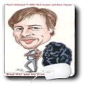 Londons Times Funny Panel Hollywood Cartoons - Brad Pitt And His Brother Prune - Mouse Pads