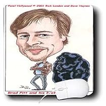 Londons Times Funny Panel Hollywood Cartoons - Brad Pitt And His Brother Prune - Mouse Pads