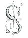 Wallmonkeys Peel and Stick Wall Decals - Vector Water Dollar Sign - Water Font - Removable Graphic