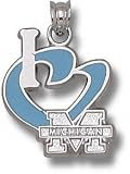 Michigan Wolverines Solid Sterling Silver ''I Heart M MICHIGAN'' Enamel Pendant