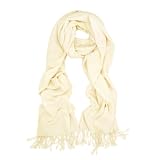 Premium Eco-Friendly Silky Soft Solid Color Bamboo Fiber Shawl Wrap Stole Scarf - Off White / Ivory