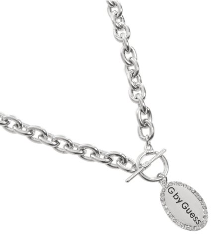 G by GUESS Oval G Tag Short Necklace, SILVER