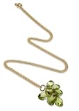 Lucas Jack Gold Vermeil Natural Cluster Pendant in Peridot Cubic Zirconia with 18 Gold Vermeil Chain