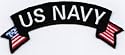 US NAVY Patch Small Arm Rocker With Flags Military VET Embroidered Biker Patch!!