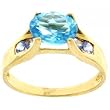 Blue Topaz and Tanzanite Gemstone Yellow Gold (14K)-November and December Birthstones