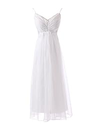 V-neck Chiffon Spaghetti Strap Bridesmaid Dress/Prom Dress/Party Dress  With a Sash 