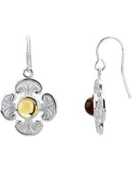 Genuine Citrine Maltese Cross Earring Pair 14K White Gold Pair Genuine Citrine Maltese Cross Earring Pair