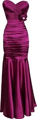 Plus Size Strapless Mermaid Satin Bandage Dress/Bridesmaid Dress/Prom Dress 