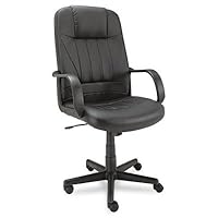 High-Back Leather Chair - Black