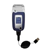 Einziehbares USB Kabel f�r Sony Ericsson Z525a mit Hot Sync und aufladen Einsatzm�glichkeiten  von Gomadic mit TipExchange Technology