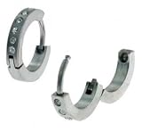 Jewelry Earrings 316L Stainless Steel,Cubic Zirconia WIDTH=2-mm Hypo-allergenic