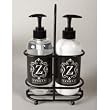 Monogram Elegant Soap & Lotion Round Pump Set with Caddy - Soap & Lotion Included - Z