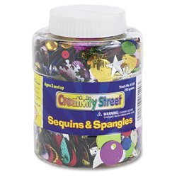 THE CHENILLE KRAFT COMPANY Sequins & Spangles Shaker Jar, Asstd Metallic Colors/Shapes/Sizes, 8.8-oz./Jar
