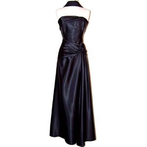 Goddess Strapless Satin Holiday Formal Gown Prom Dress