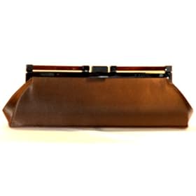 Kate Landry Brown Satin Clutch