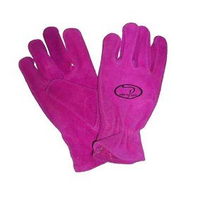Girlgear Pink Leather Work Gloves - 00066-M