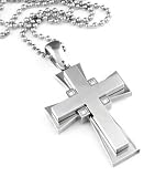 Simmons Jewelry Co. Stainless Steel & Diamond Cross Pendant (1/8 ct. t.w.)