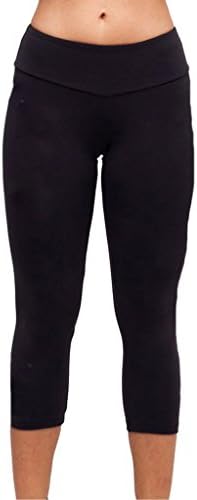 Geval Women's Candy Color Fluorescence Capri Yoga Leggings(Black,XXS)