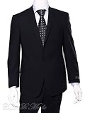 Chianti One Button Double vented Solid blue navy Wool Suit 42R - $850 MERINO WOOL SUIT with MONEY BACK GUARANTEE