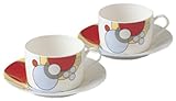 Noritake ボーンチャイナ フランク・ロイド・ライト デザイン テーブルウェア ティー・コーヒー碗皿 ペアセット P97282/4614