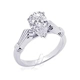 .50 Ct Pear Shaped Solitaire Vintage Antique Celtic Diamond Engagement Ring SI1