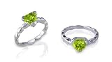 Trillion Cut Peridot Ring Sterling SIlver