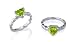 Trillion Cut Peridot Ring Sterling SIlver